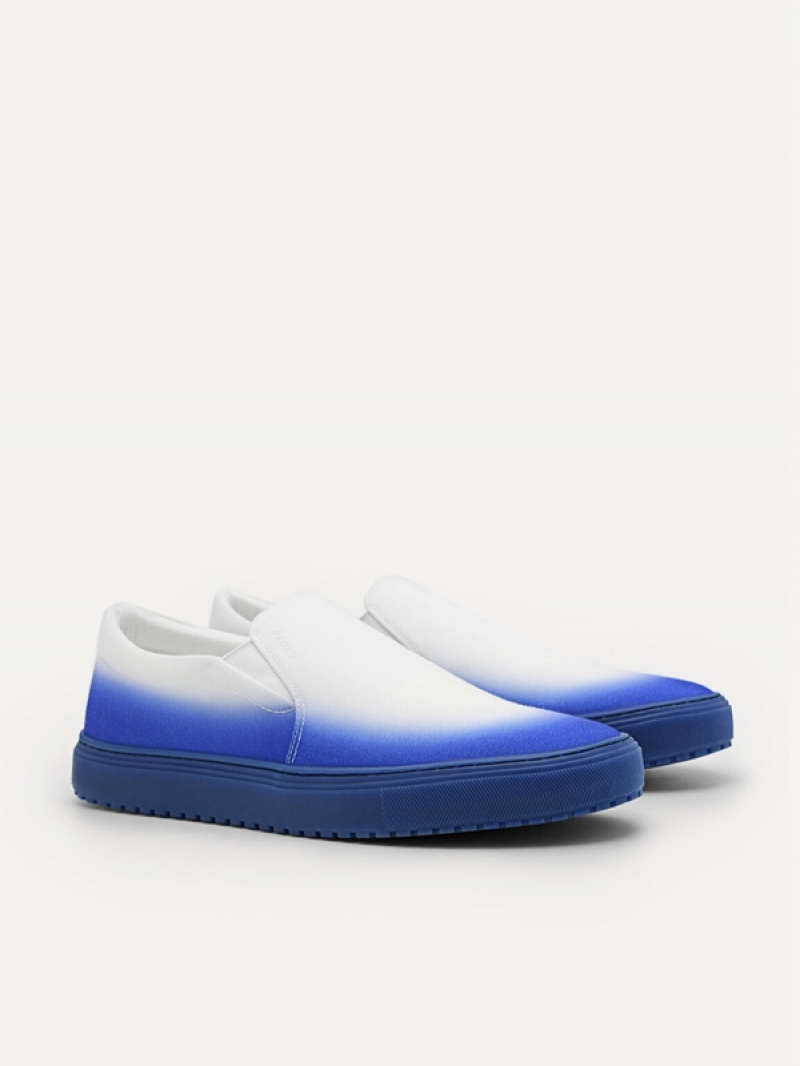 Blue Men's Pedro Zia Slip-On Sneakers | LVBEMN-328