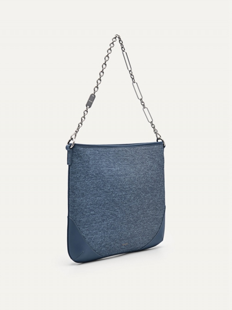 Blue Women's Pedro Chain Handle Hobo Bag | FYJPKC-071