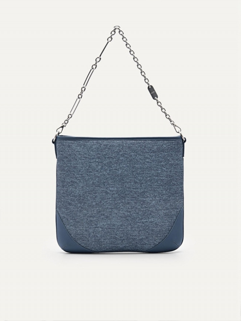 Blue Women's Pedro Chain Handle Hobo Bag | FYJPKC-071