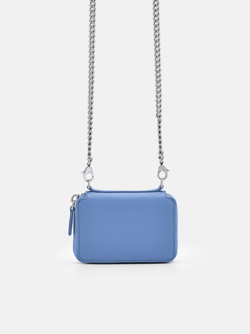 Blue Women's Pedro Chain Leather Wallet | TAPGZN-512