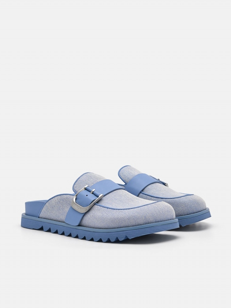 Blue Women's Pedro Helix Mules | RQLOVH-413