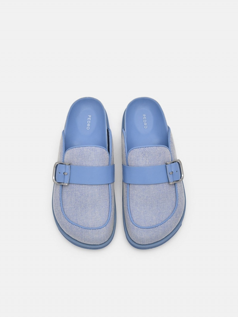 Blue Women's Pedro Helix Mules | RQLOVH-413