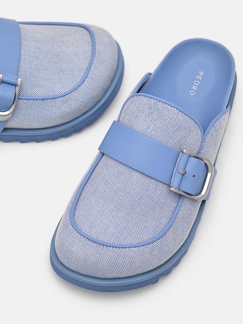 Blue Women's Pedro Helix Mules | RQLOVH-413