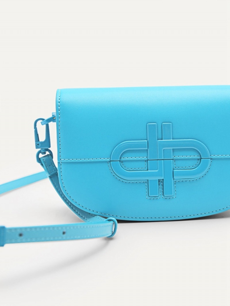 Blue Women's Pedro Icon Leather Shoulder Bags | MVXFJO-640