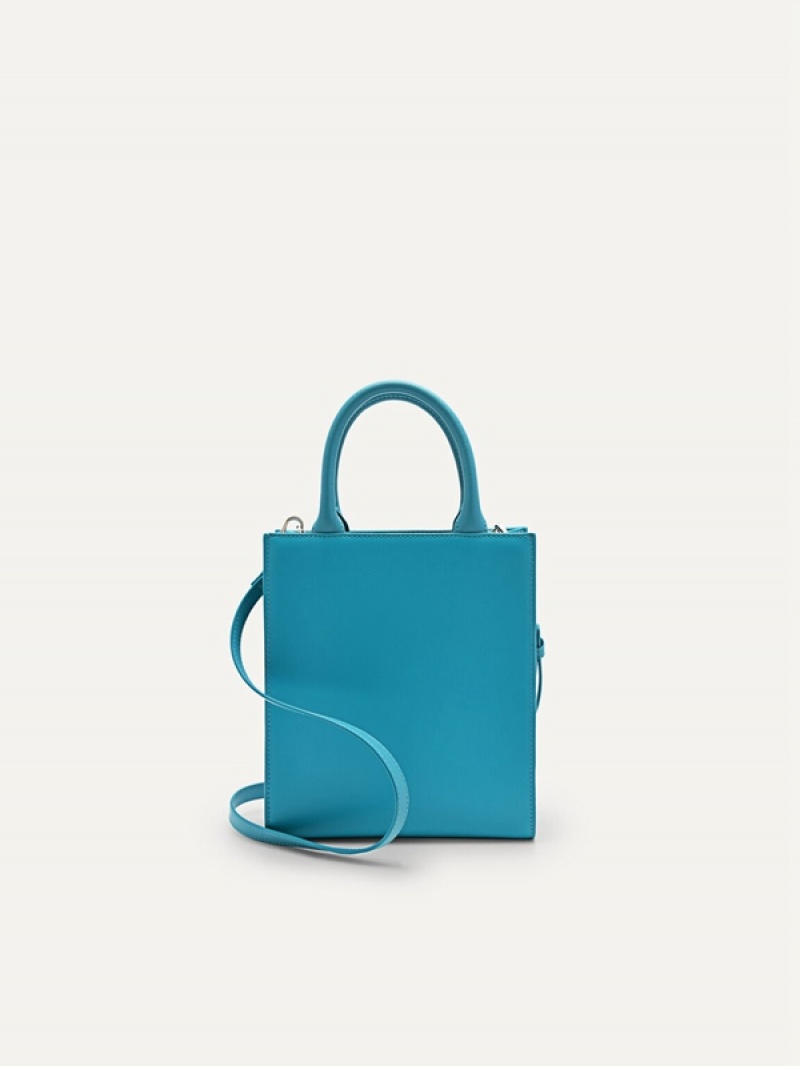 Blue Women's Pedro Icon Leather Tote Bag | SJZVTE-760