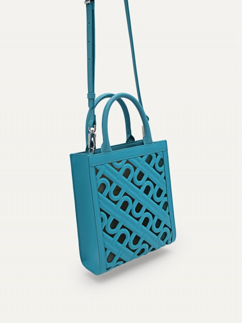 Blue Women's Pedro Icon Leather Tote Bag | SJZVTE-760