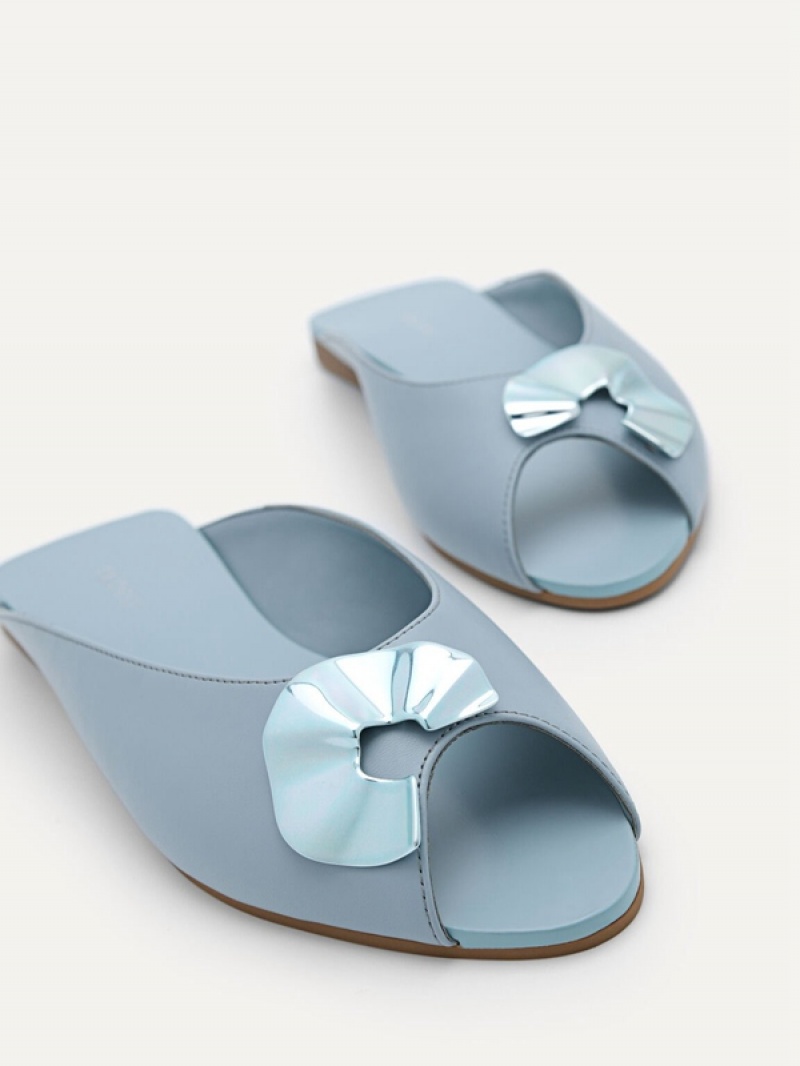 Blue Women's Pedro Iris Flat Sandals | SJYZMU-618