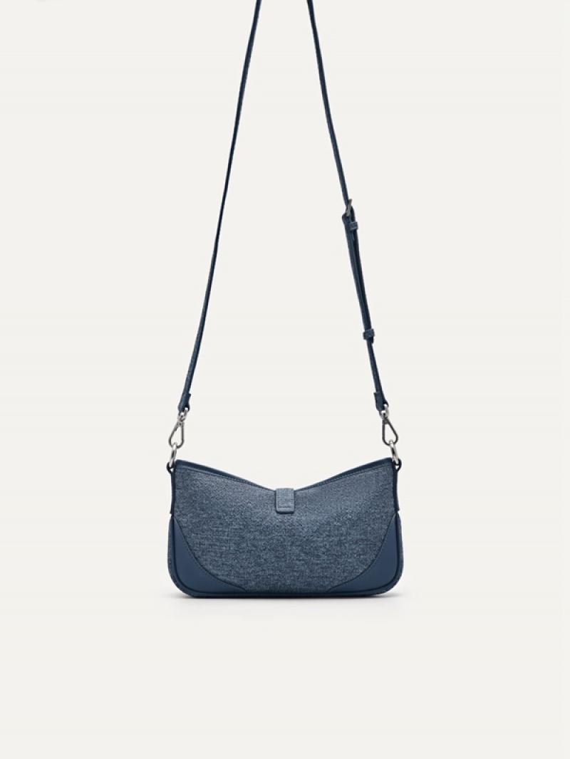 Blue Women's Pedro Ruched Shoulder Bags | RIHSDC-045