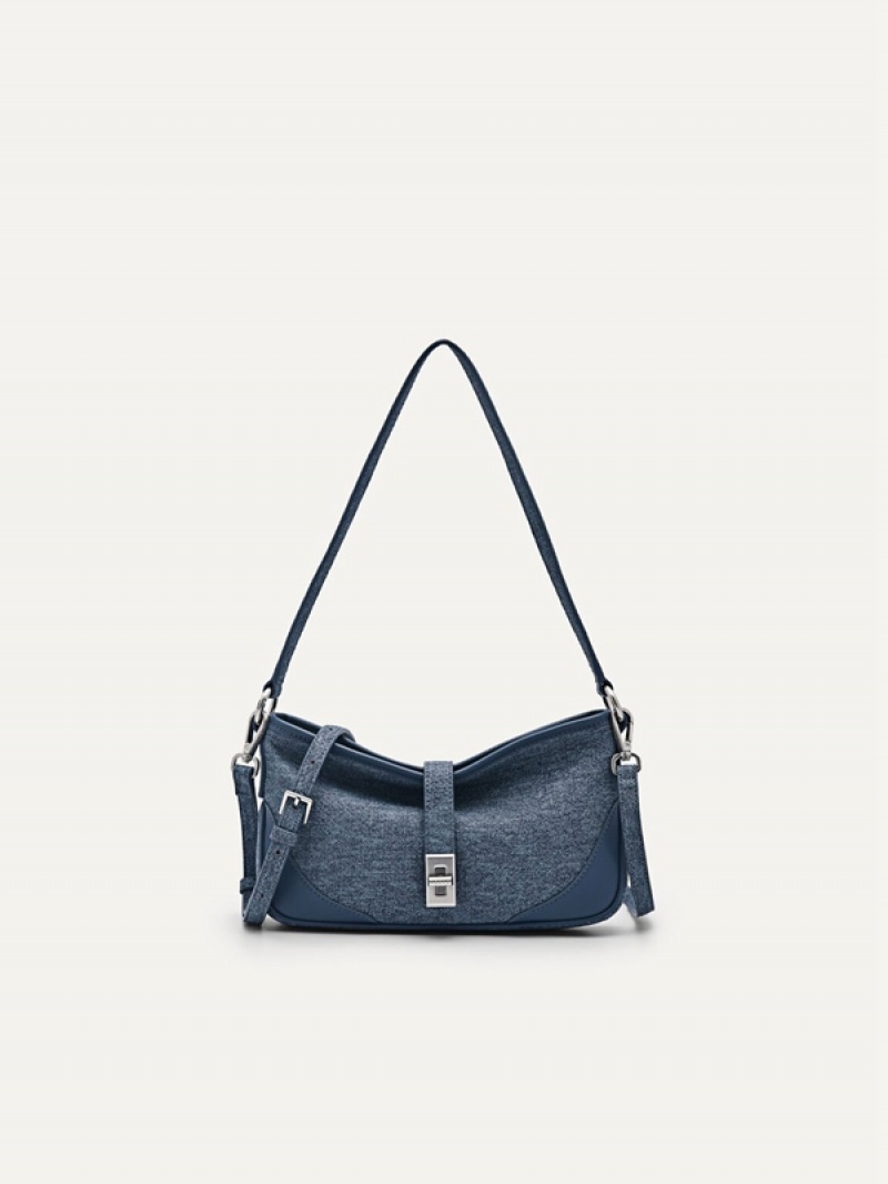 Blue Women\'s Pedro Ruched Shoulder Bags | RIHSDC-045