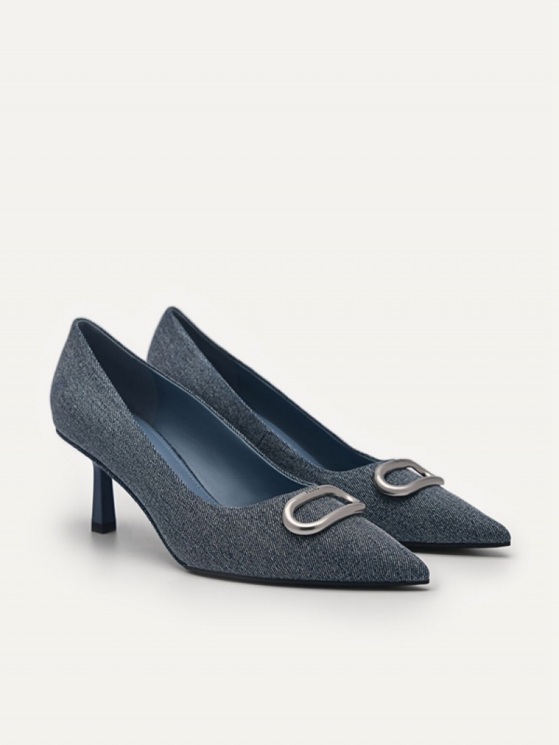 Blue Women's Pedro Studio Kate Fabric Pumps | KOYAVH-184