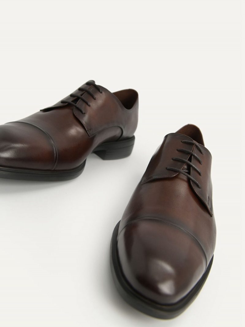 Brown Men's Pedro Altitude Leather Toe Derby Shoes | SDIRUA-086