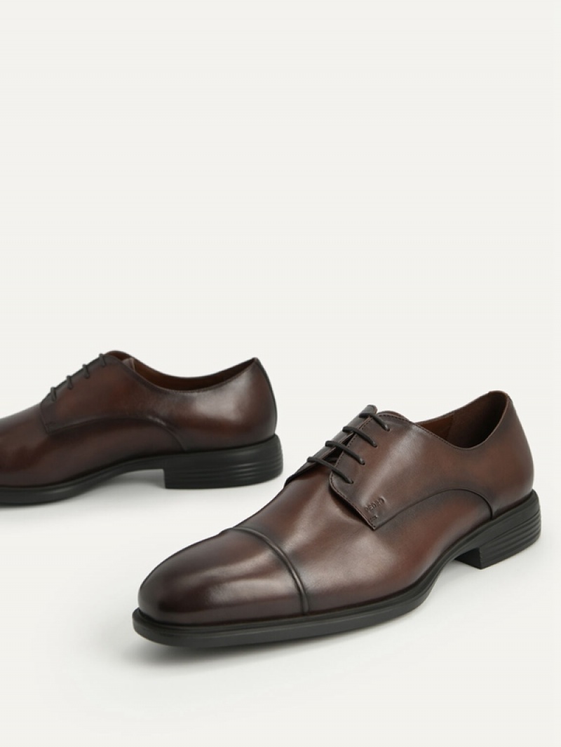 Brown Men's Pedro Altitude Leather Toe Derby Shoes | SDIRUA-086