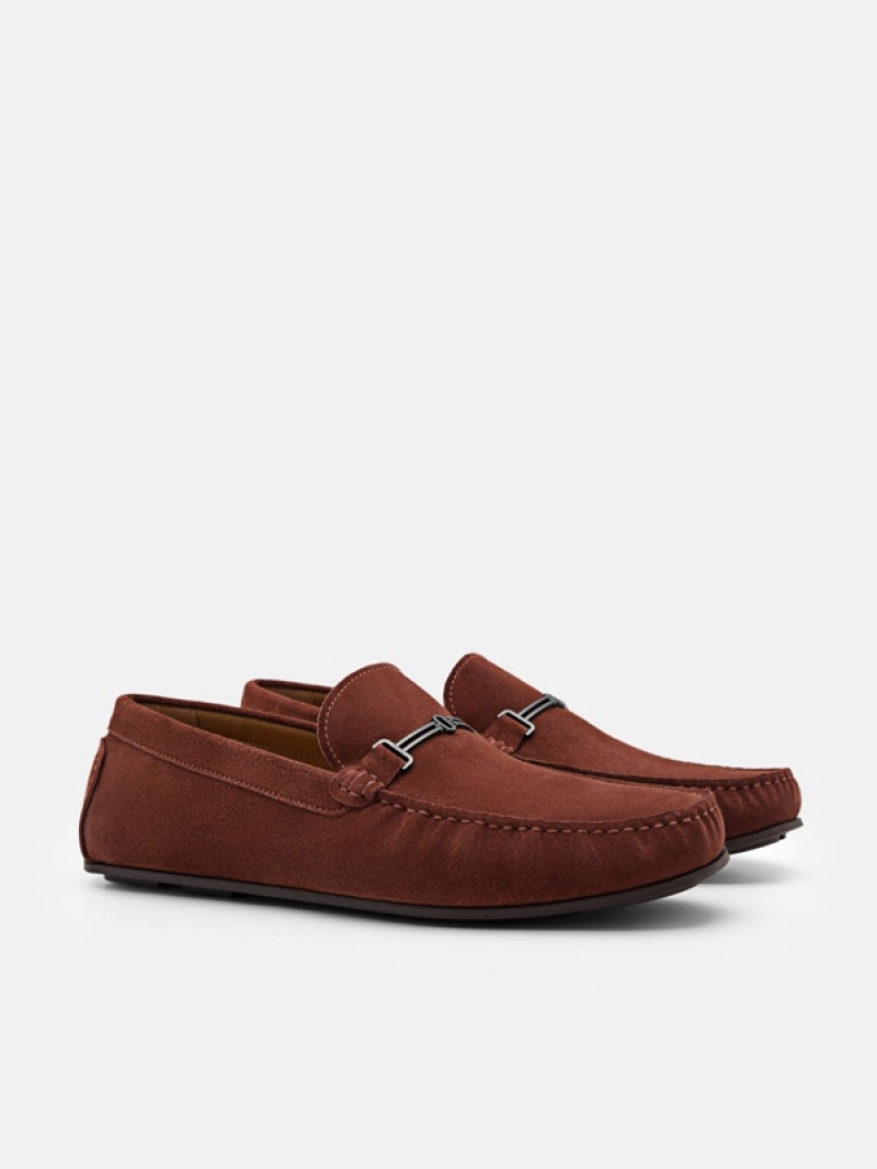 Brown Men's Pedro Anthony Leather Moccasins | SYDLWT-752