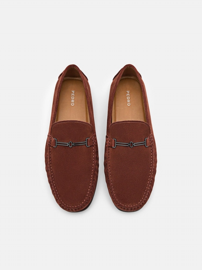 Brown Men's Pedro Anthony Leather Moccasins | SYDLWT-752