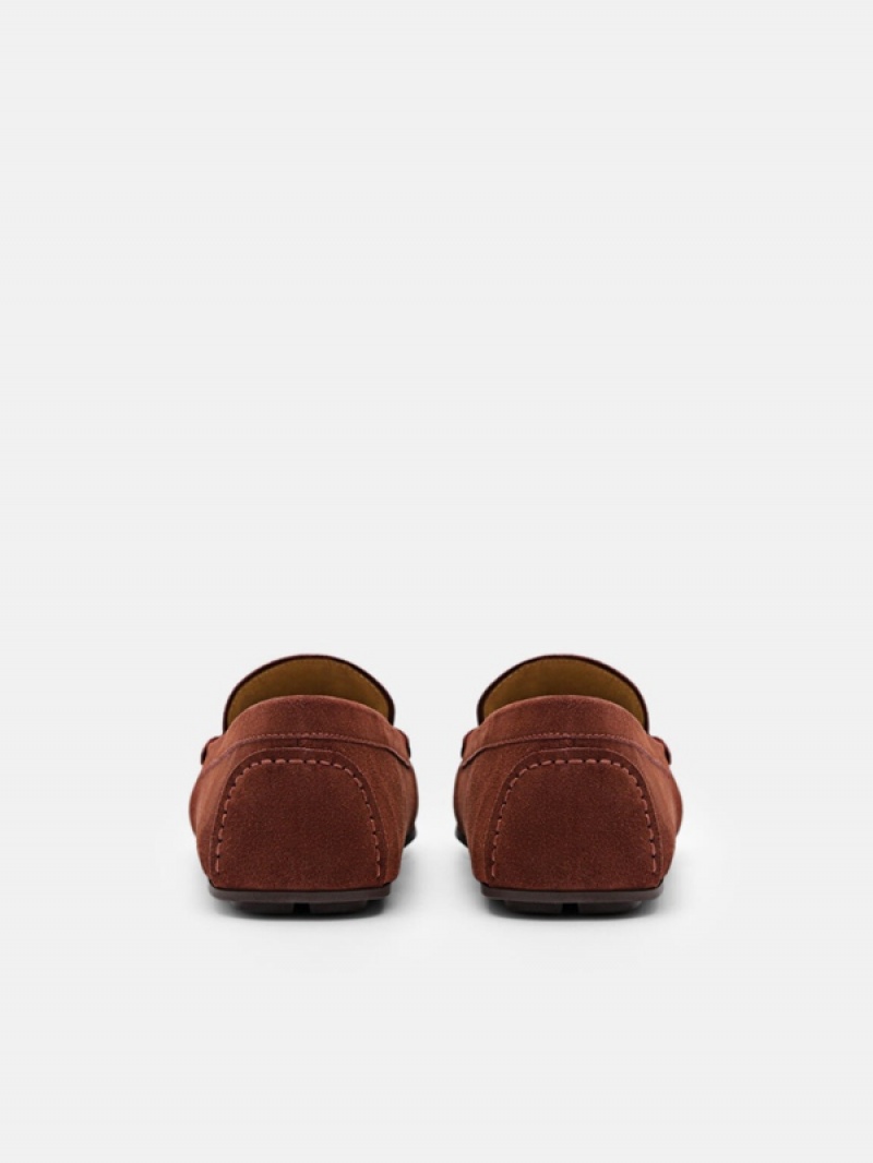 Brown Men's Pedro Anthony Leather Moccasins | SYDLWT-752