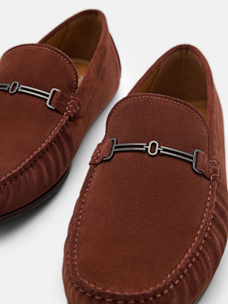 Brown Men's Pedro Anthony Leather Moccasins | SYDLWT-752