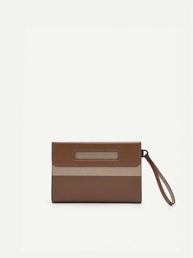 Brown Men's Pedro Asbel Clutch Bag | UAIQSC-726