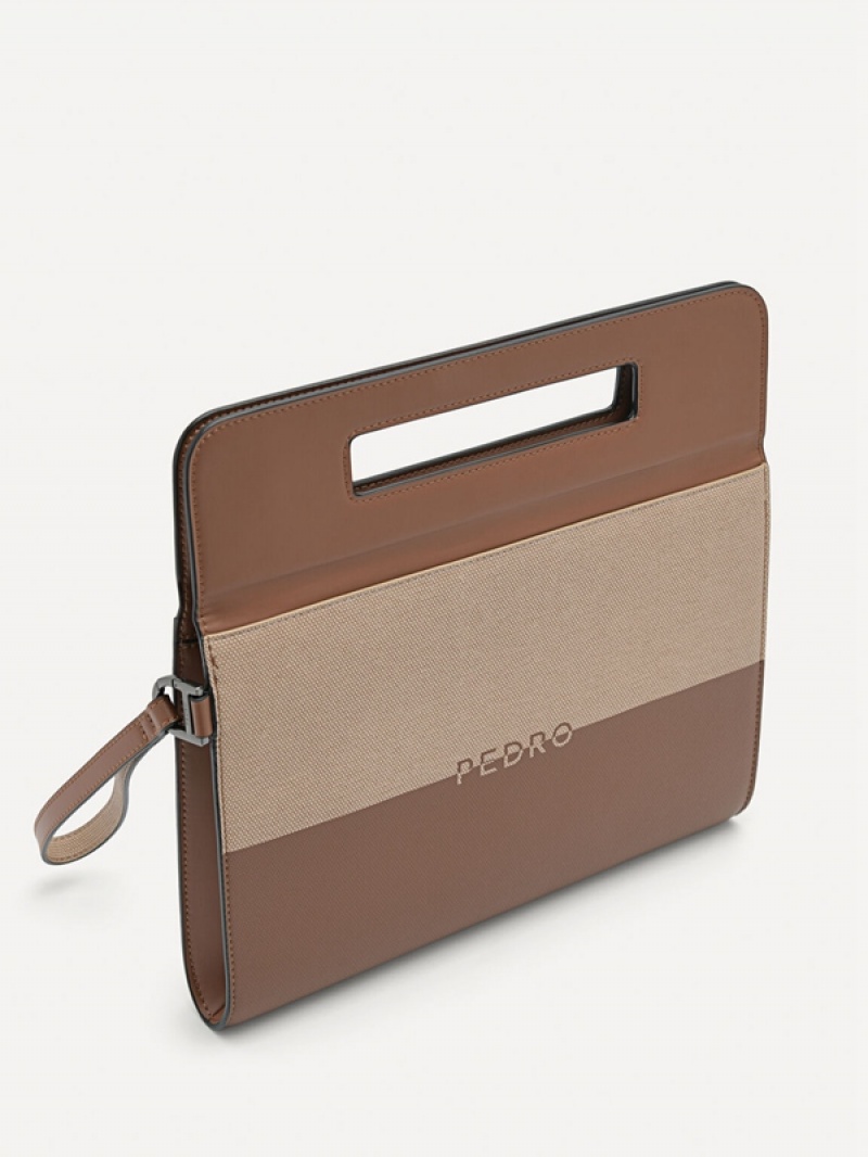 Brown Men's Pedro Asbel Clutch Bag | UAIQSC-726