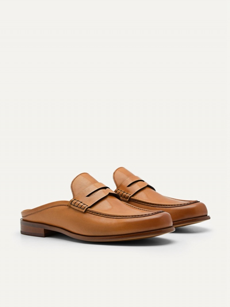 Brown Men's Pedro Blake Leather Slip-On Loafers | HEOBSZ-961