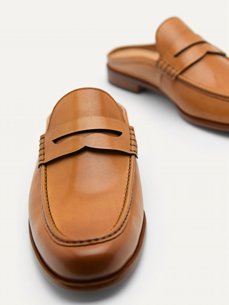 Brown Men's Pedro Blake Leather Slip-On Loafers | HEOBSZ-961