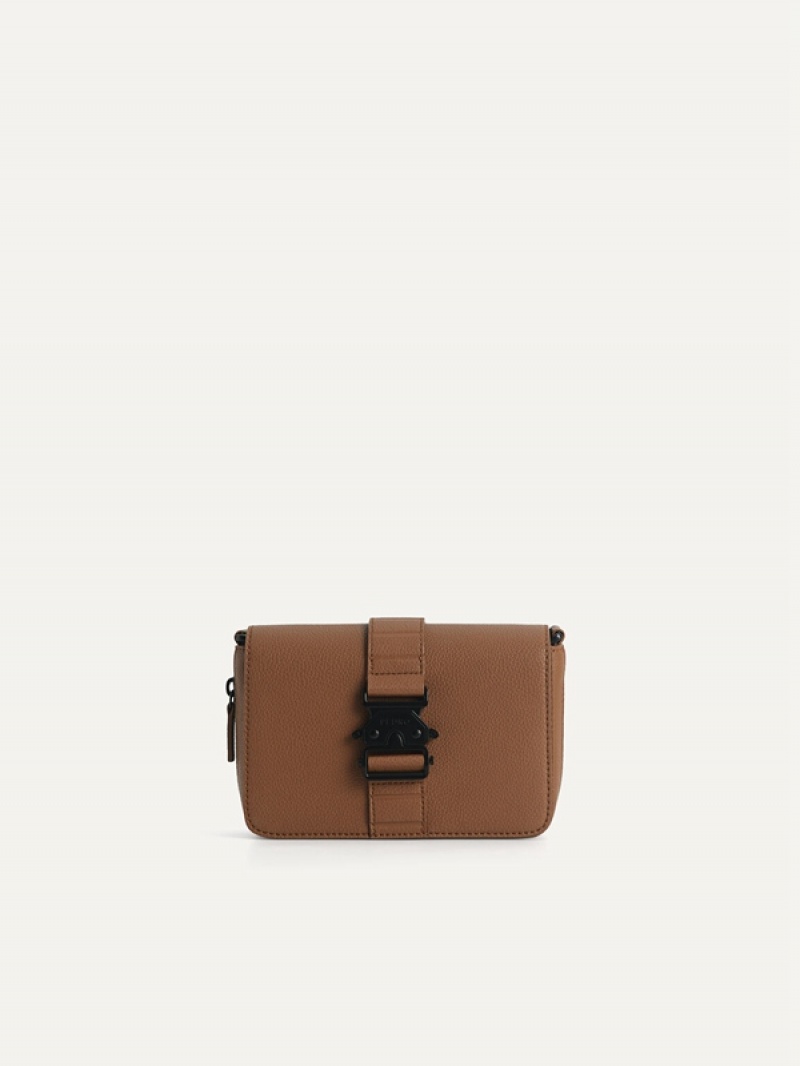 Brown Men's Pedro Boxy Crossbody Bag | VSGDPW-918