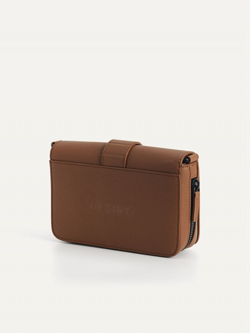 Brown Men's Pedro Boxy Crossbody Bag | VSGDPW-918