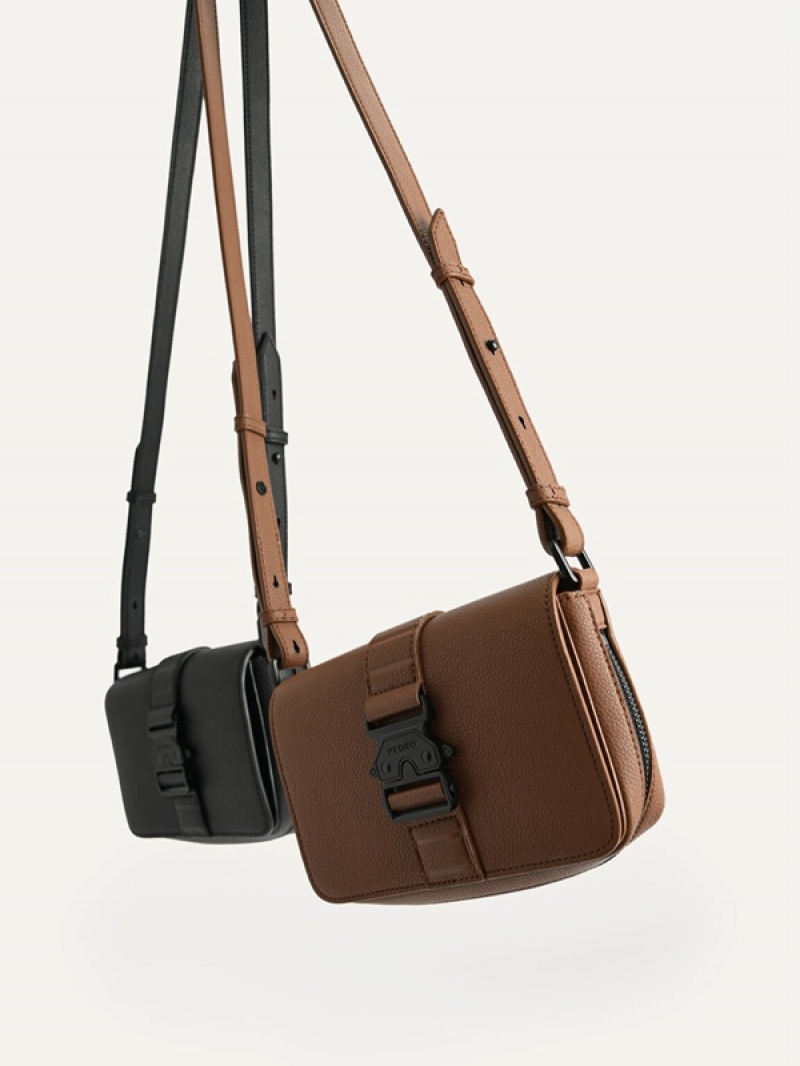 Brown Men's Pedro Boxy Crossbody Bag | VSGDPW-918