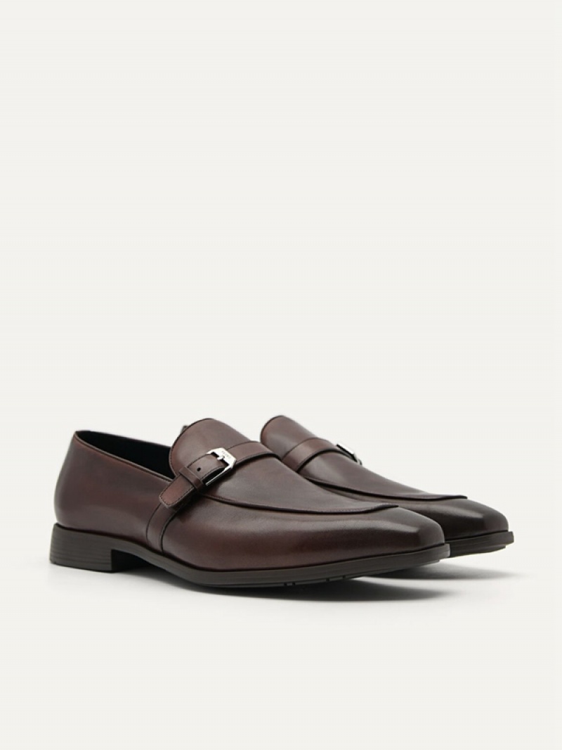 Brown Men's Pedro Brando Leather Loafers | GBONED-523