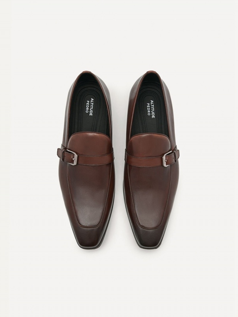 Brown Men's Pedro Brando Leather Loafers | GBONED-523