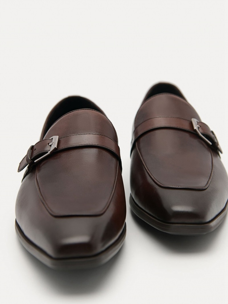 Brown Men's Pedro Brando Leather Loafers | GBONED-523