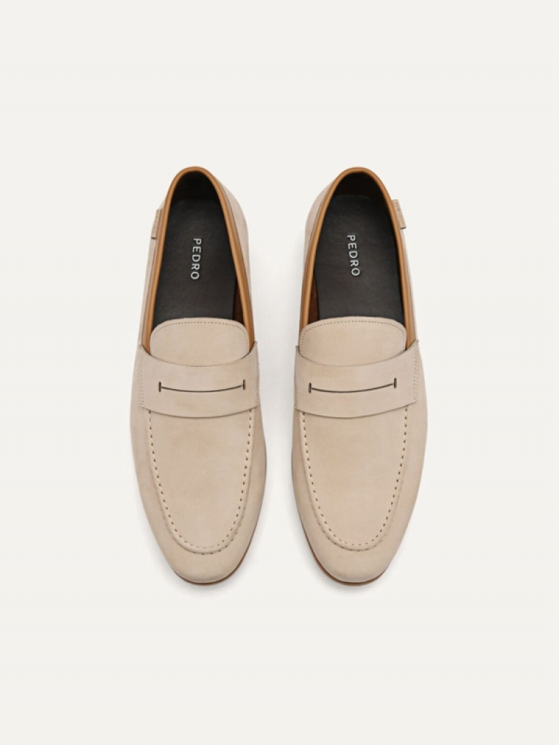 Brown Men's Pedro Firth Leather Loafers | TSFHUW-965