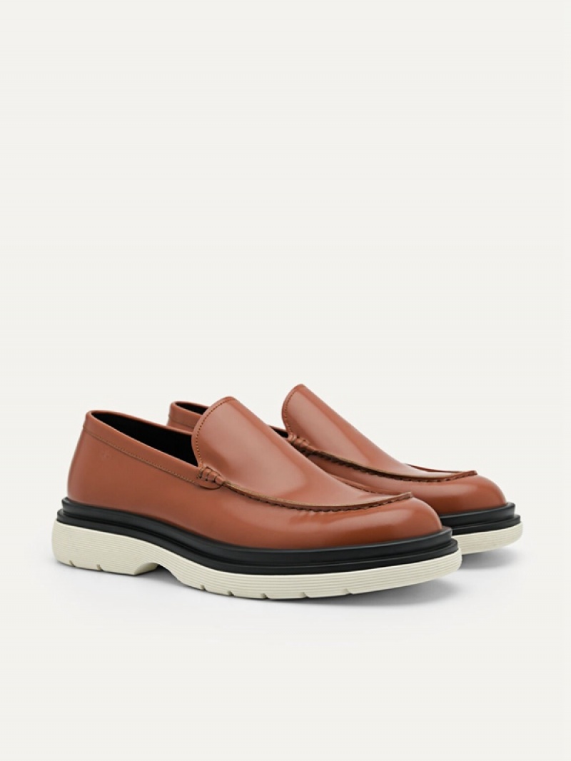 Brown Men's Pedro Icon Leather Loafers | GLVRIT-758