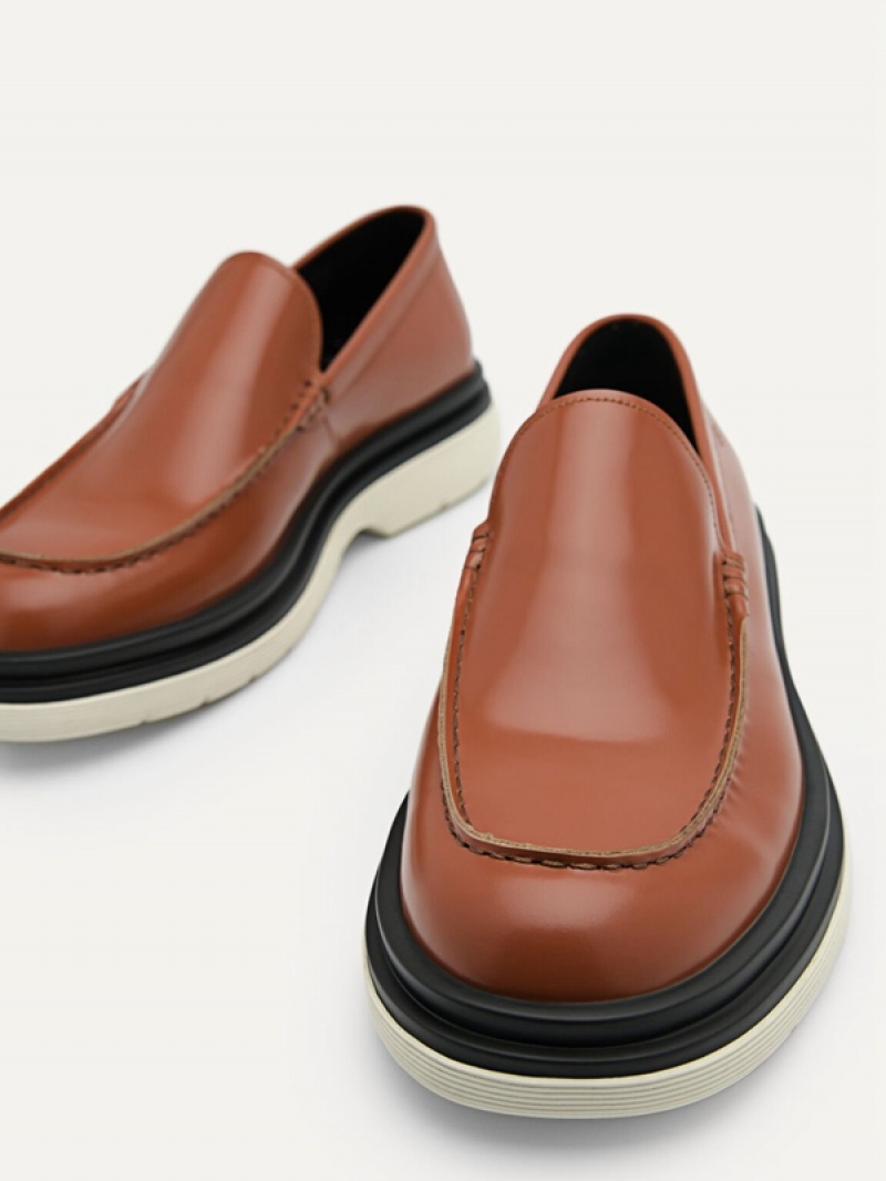 Brown Men's Pedro Icon Leather Loafers | GLVRIT-758