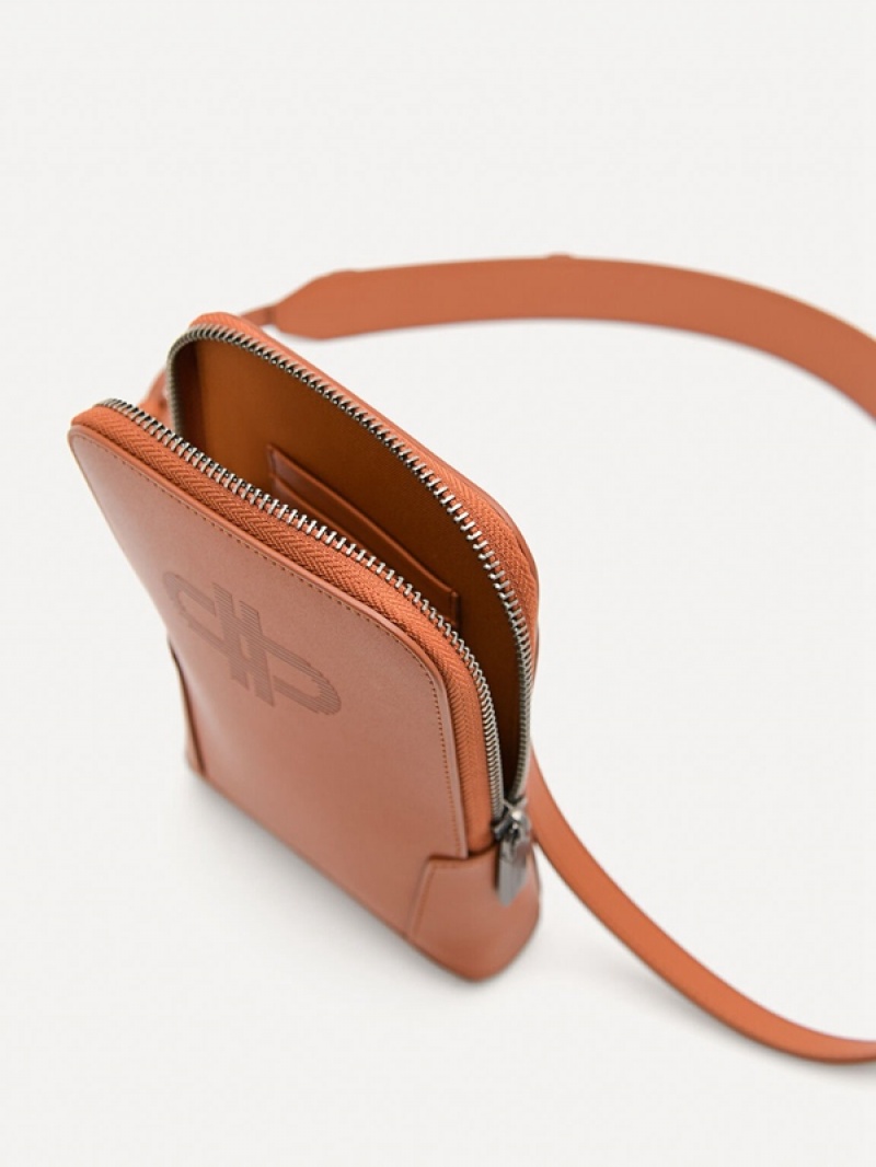 Brown Men's Pedro Icon Leather Pouches | FGCEYO-916