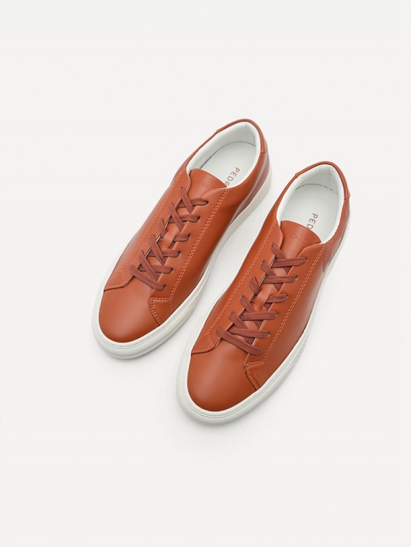 Brown Men's Pedro Icon Ridge Court Sneakers | ETPRHM-358