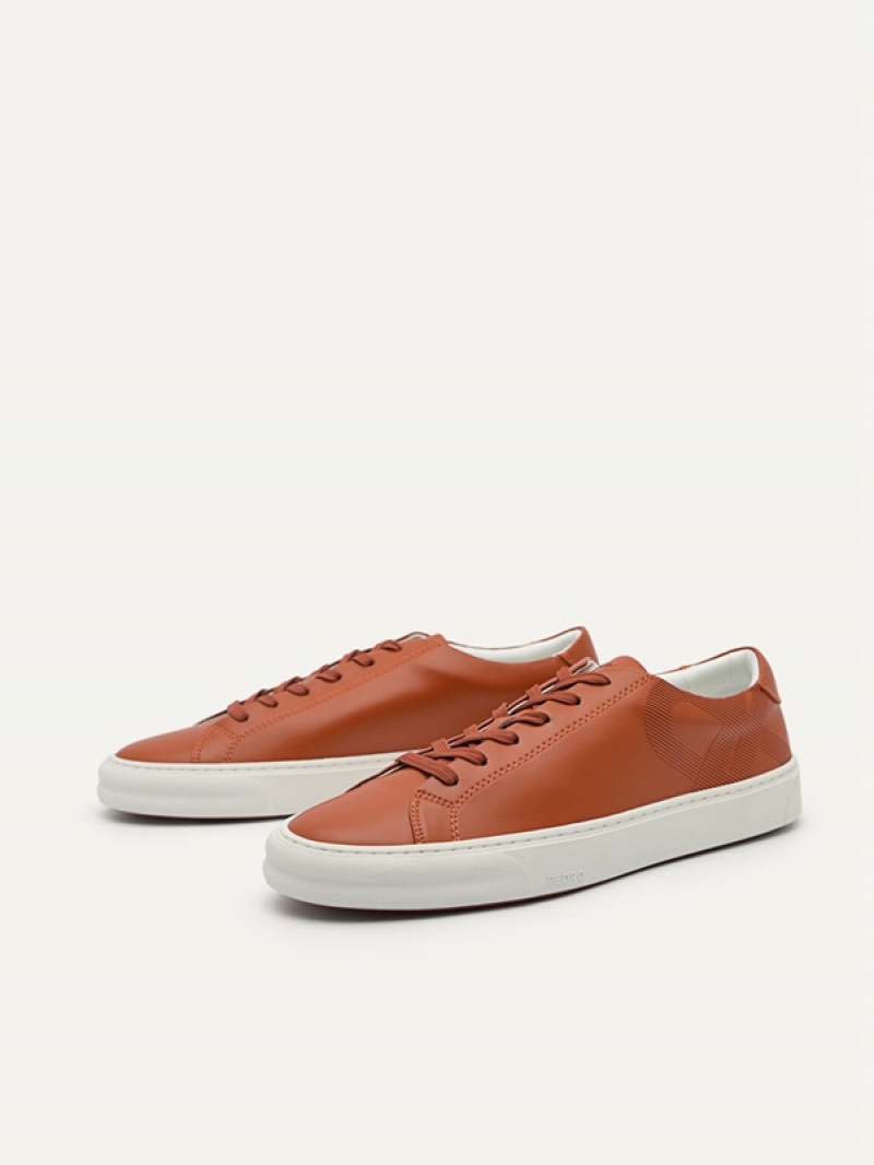 Brown Men's Pedro Icon Ridge Court Sneakers | ETPRHM-358