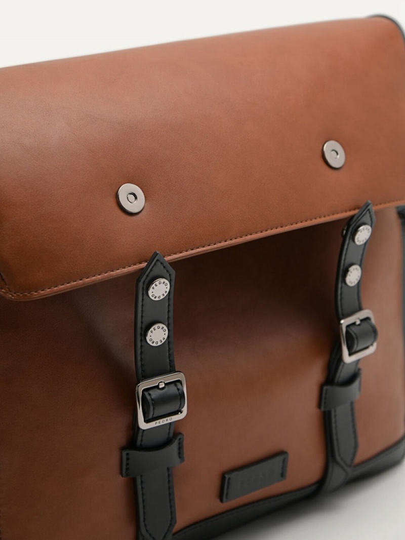 Brown Men's Pedro Jones Messenger Bags | ZMFGLW-812