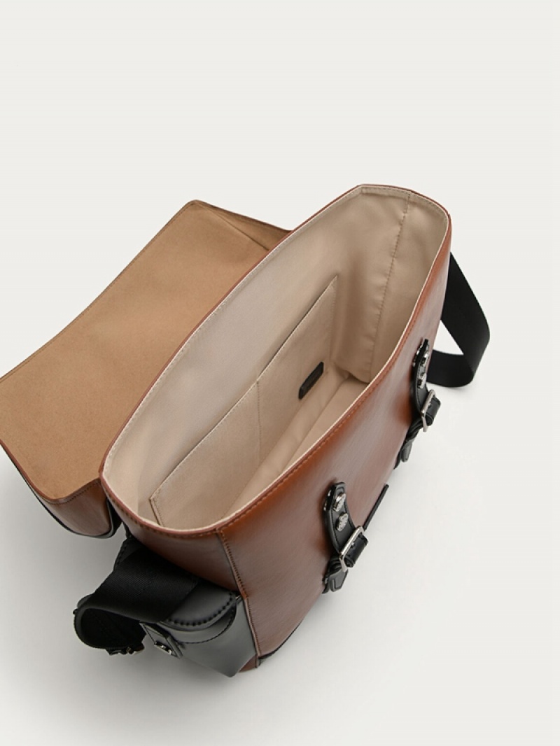 Brown Men's Pedro Jones Messenger Bags | ZMFGLW-812