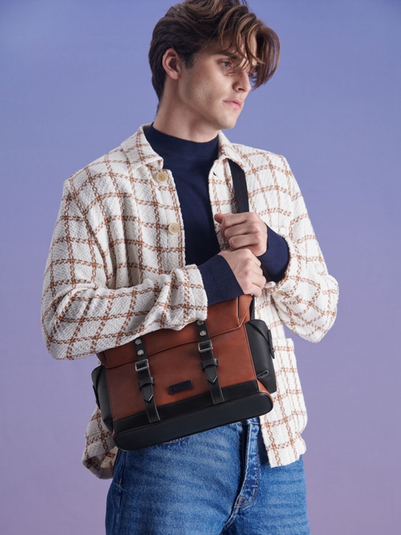 Brown Men's Pedro Jones Messenger Bags | ZMFGLW-812