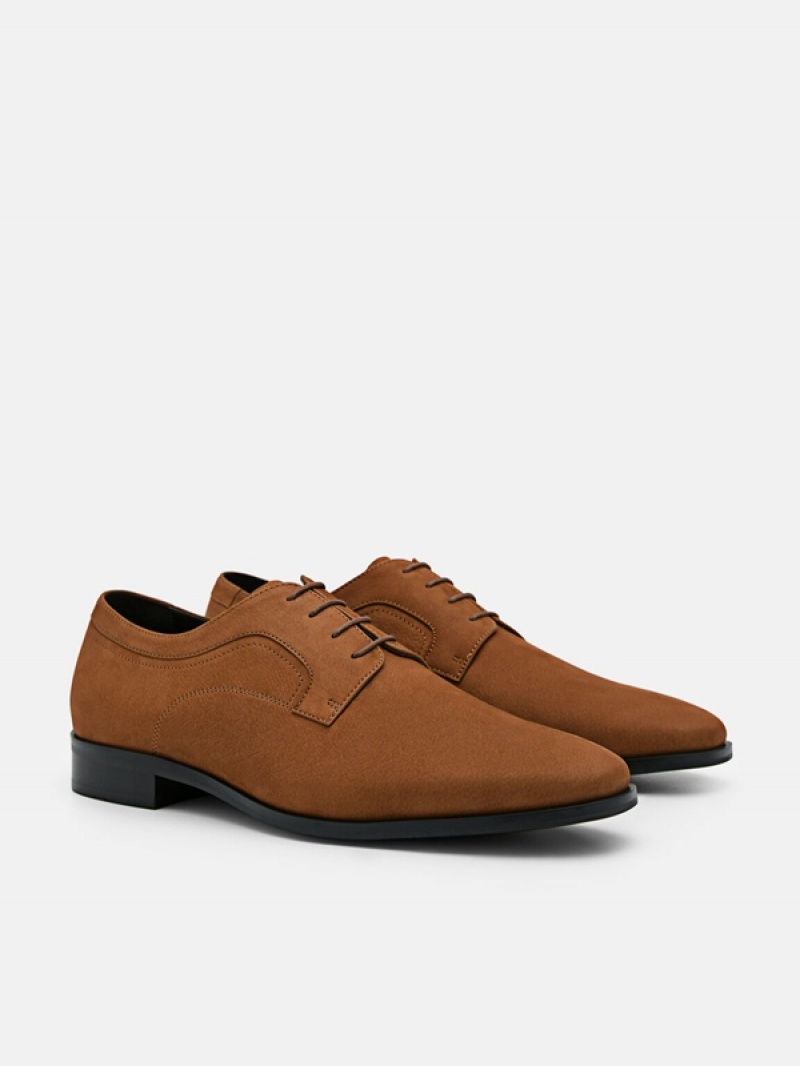 Brown Men's Pedro Leather Derby Shoes | HNEWCZ-645