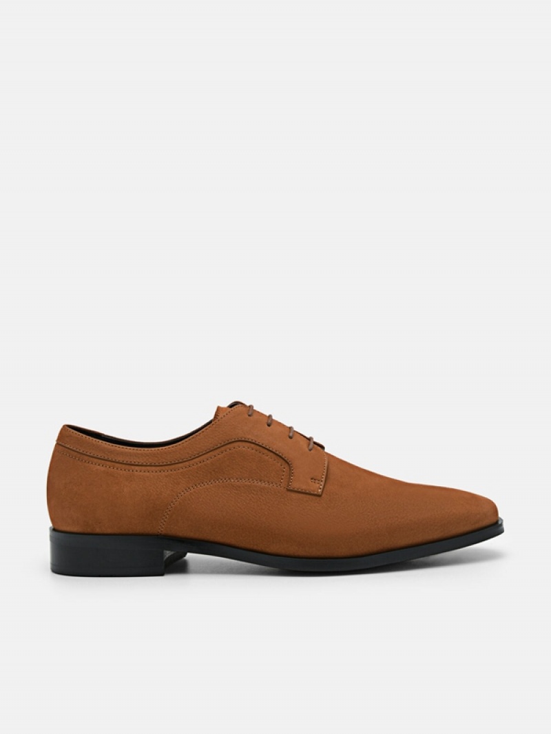 Brown Men\'s Pedro Leather Derby Shoes | HNEWCZ-645