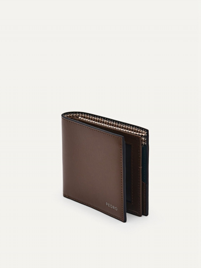 Brown Men's Pedro Leather Flip Bifold Wallet | AUOQYH-593