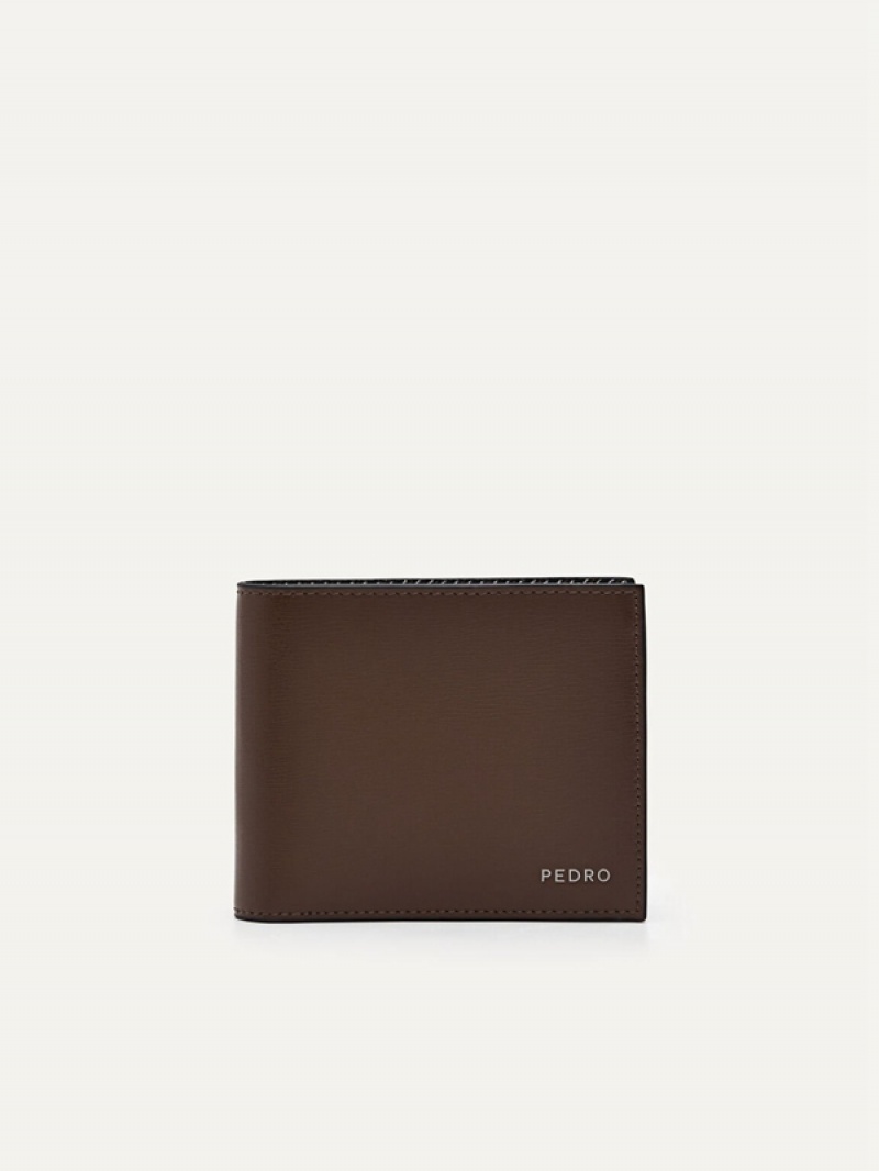 Brown Men\'s Pedro Leather Flip Bifold Wallet | AUOQYH-593