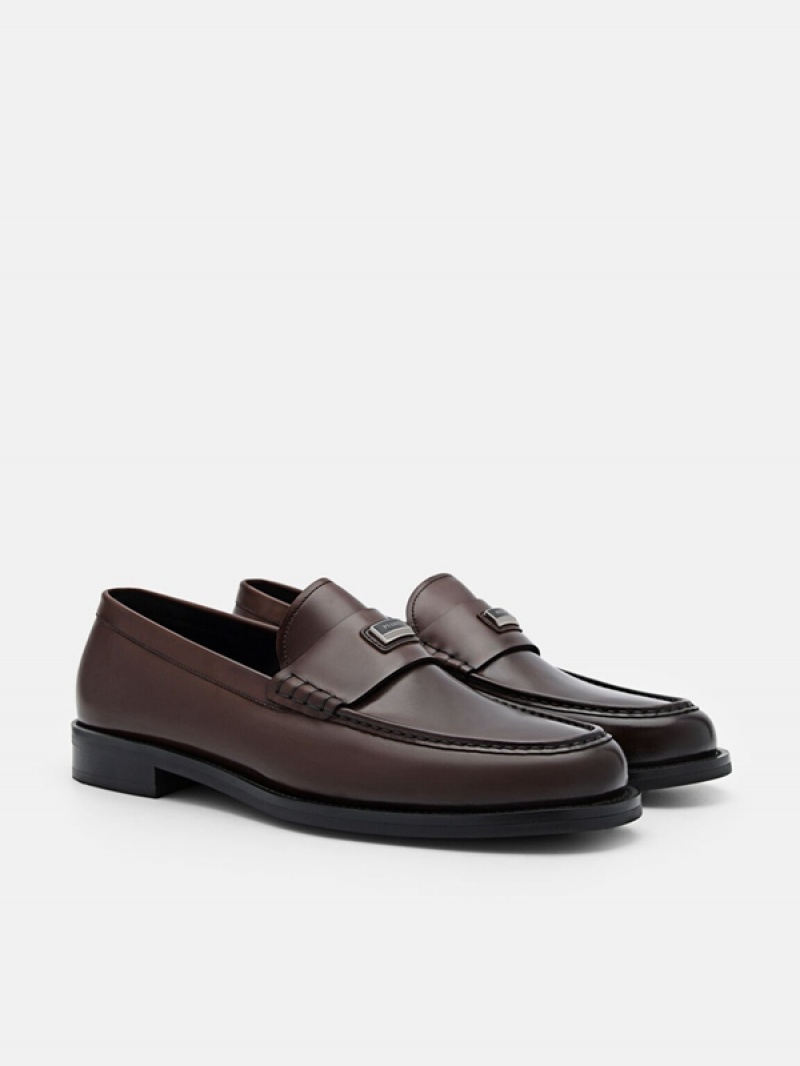 Brown Men's Pedro Leather Loafers | JHNBVX-702