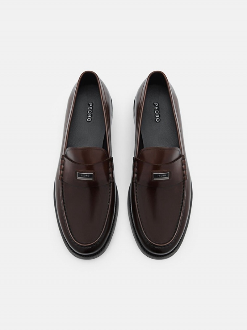 Brown Men's Pedro Leather Loafers | JHNBVX-702