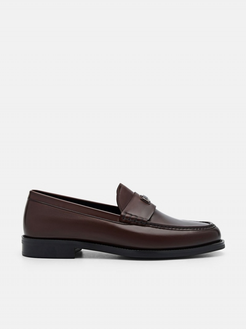 Brown Men\'s Pedro Leather Loafers | JHNBVX-702