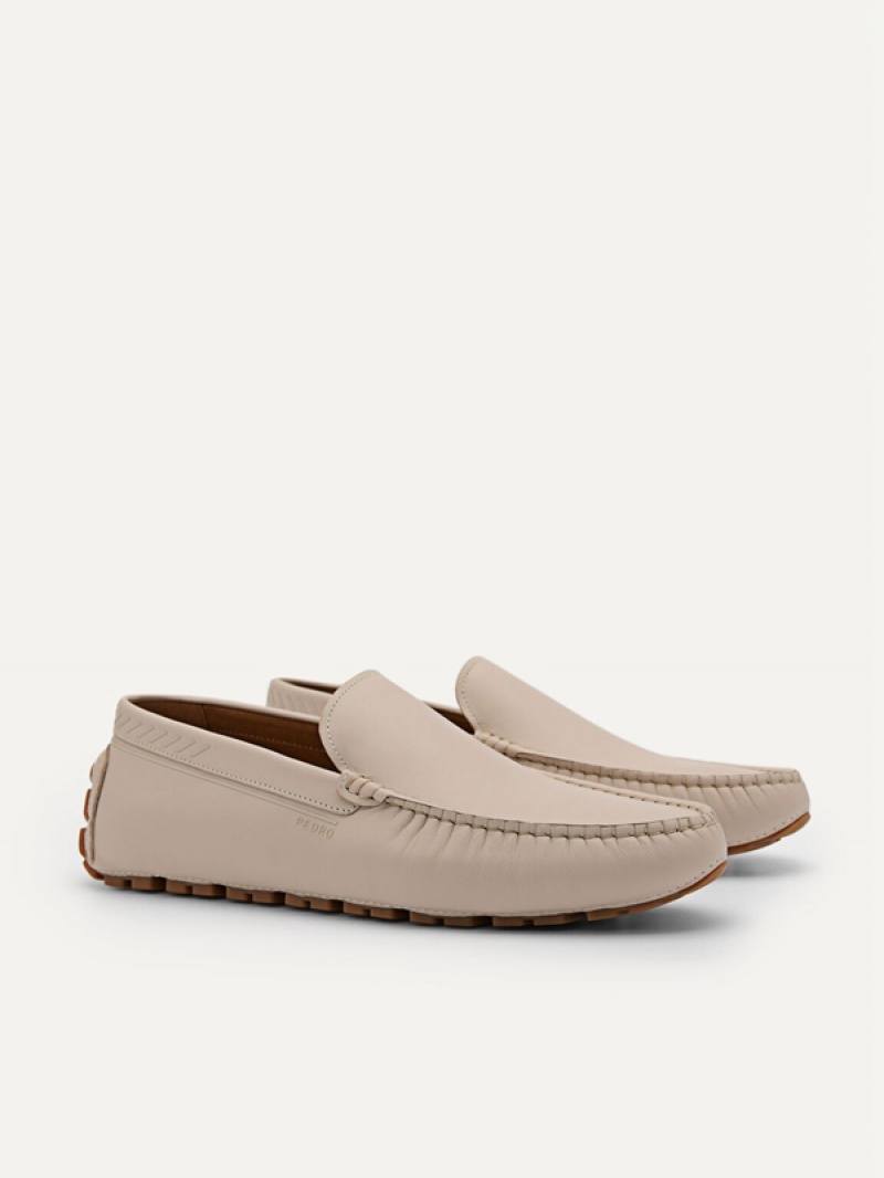 Brown Men's Pedro Leather Moccasins | NYAXIL-796