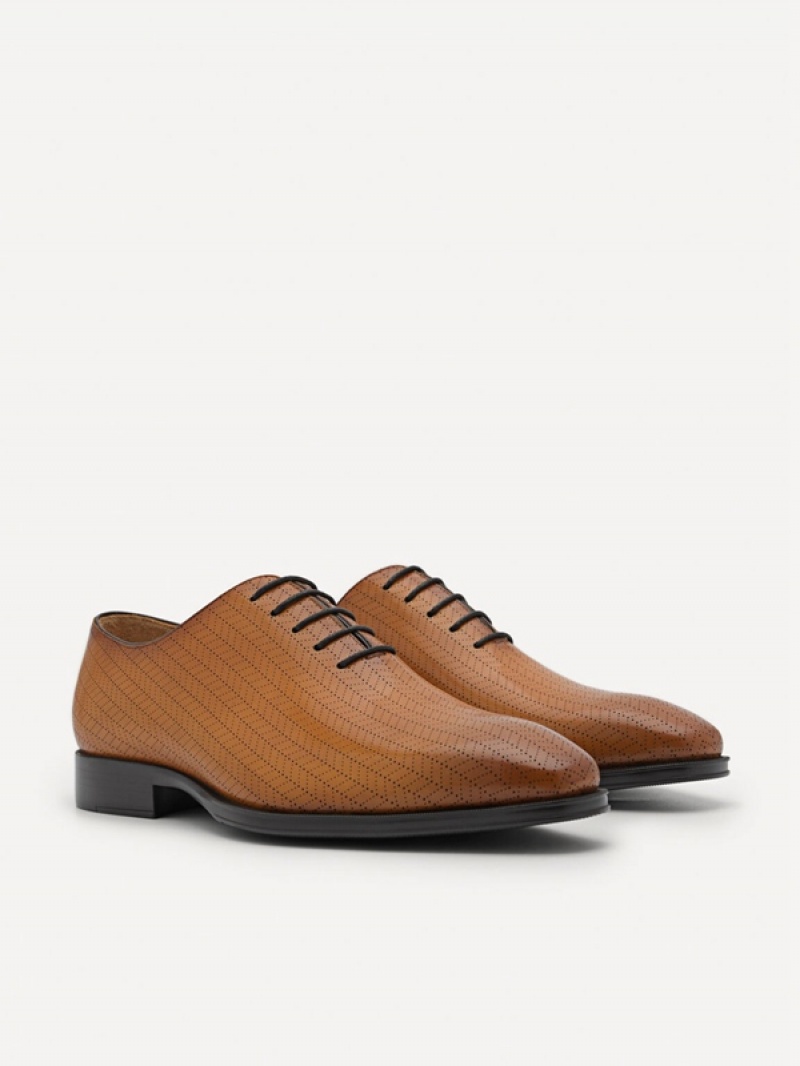 Brown Men's Pedro Leather Oxford Shoes | IXTSNZ-159