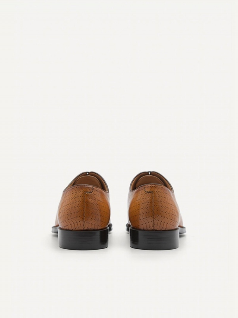 Brown Men's Pedro Leather Oxford Shoes | IXTSNZ-159