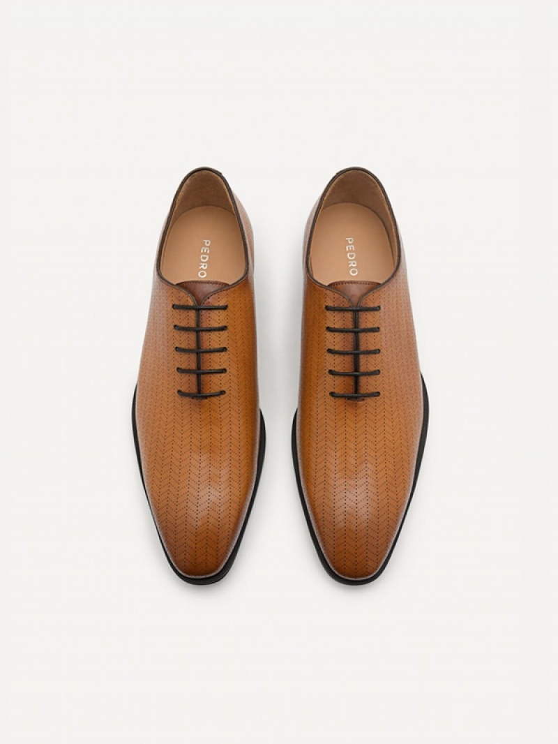 Brown Men's Pedro Leather Oxford Shoes | IXTSNZ-159